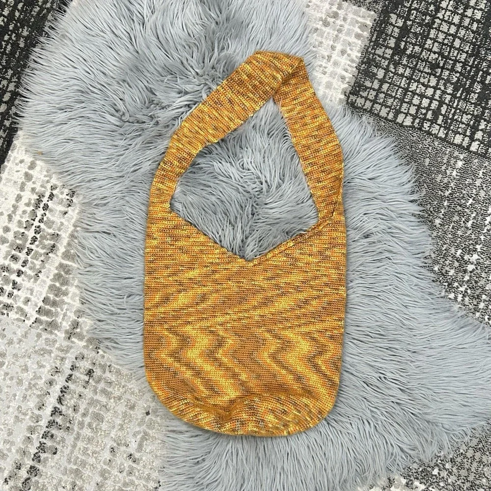 Crochet Women's Mixed Orange Hobo Shoulder Bag‎ Approx 13